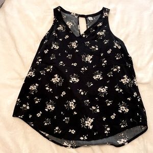 Old Navy (M) floral dress tank (black)